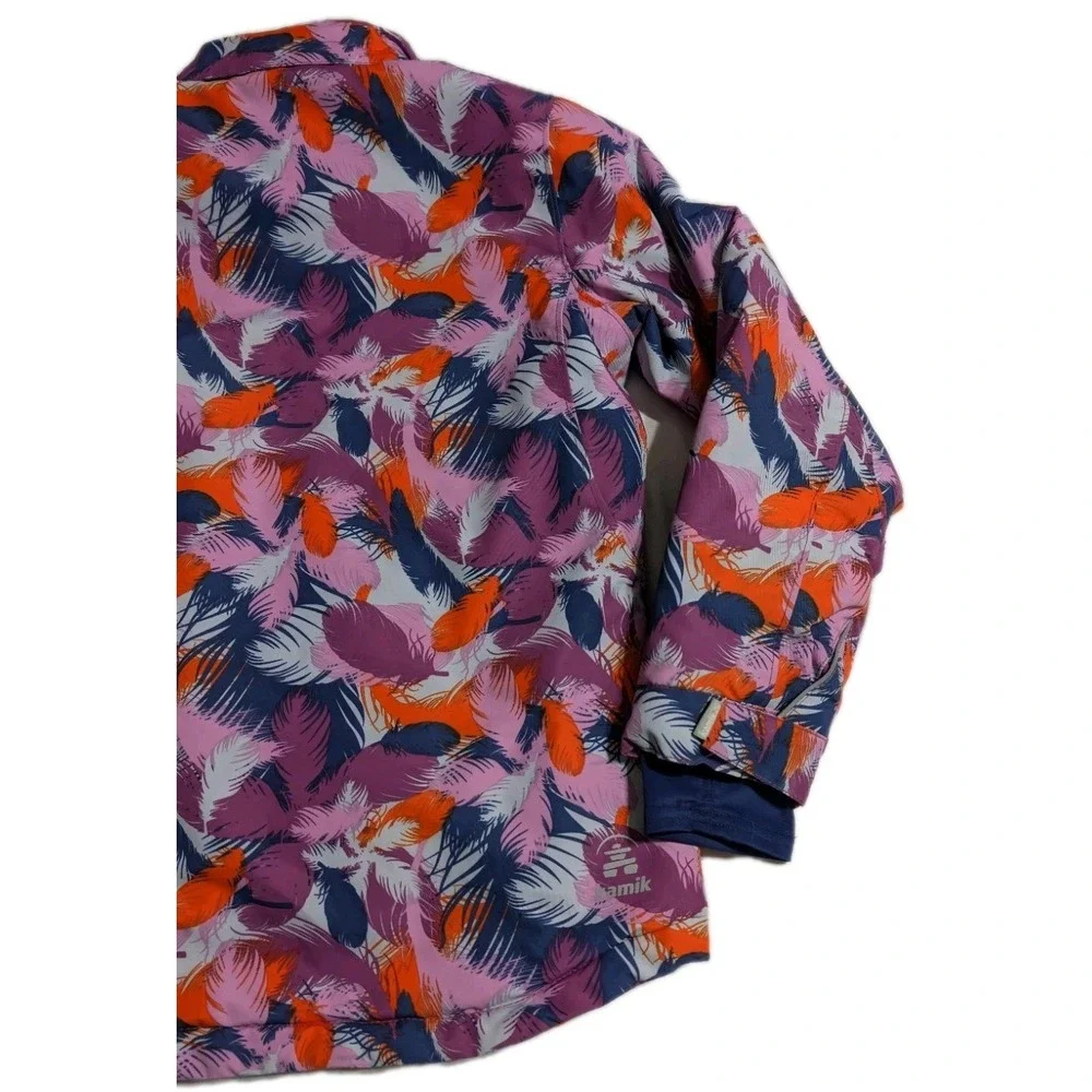 Kamik Youth Girls Winter Jacket Size 10‎ Feather Print Insulated Full Zip